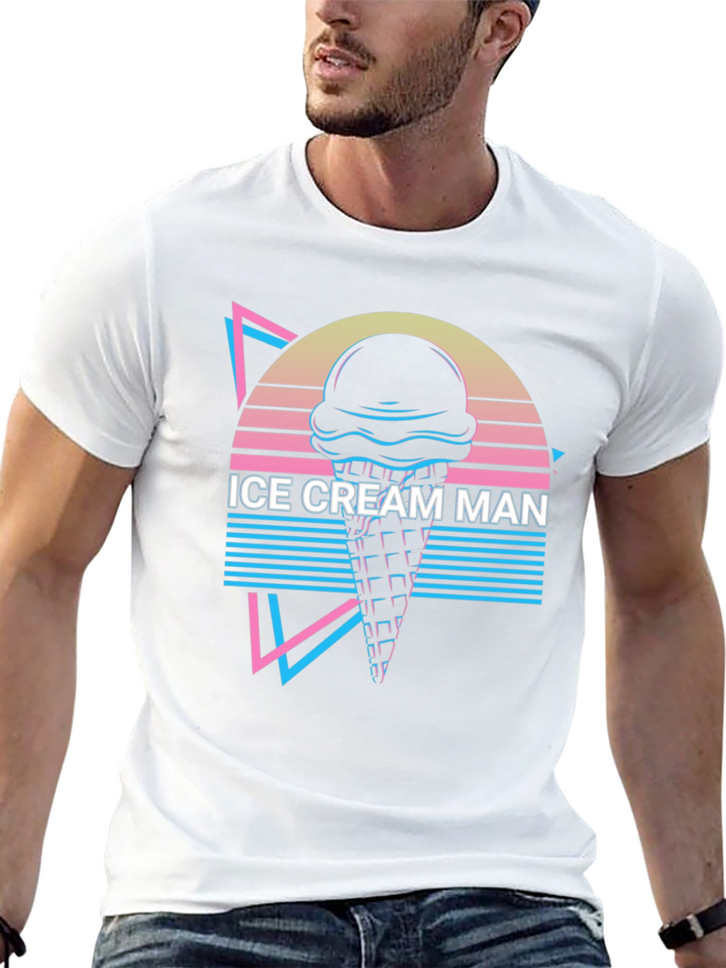 Retro Ice Cream Man Graphic Tee