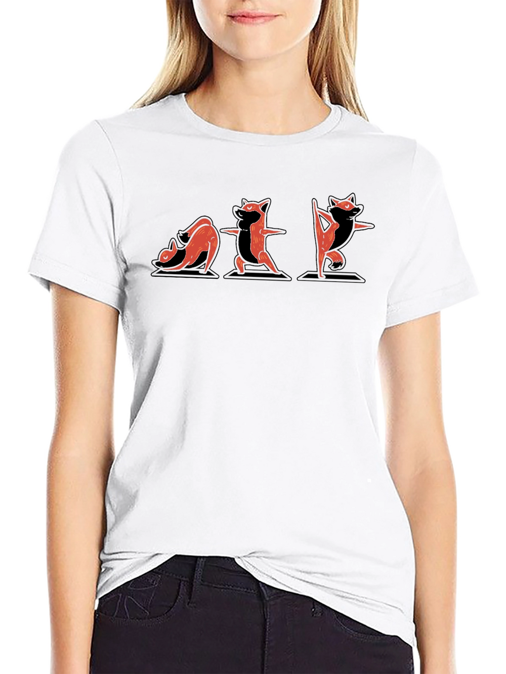 Yoga Raccoon Graphic Tee - Black Cotton T-Shirt