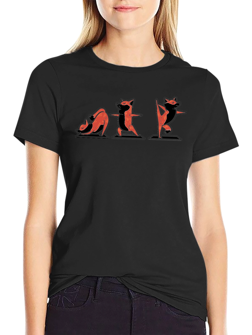 Yoga Raccoon Graphic Tee - Black Cotton T-Shirt