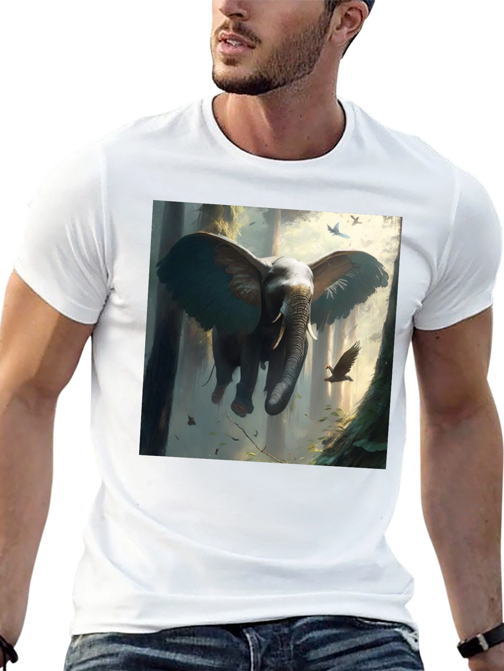 Elephant Flight T-Shirt - Artistic Graphic Tee