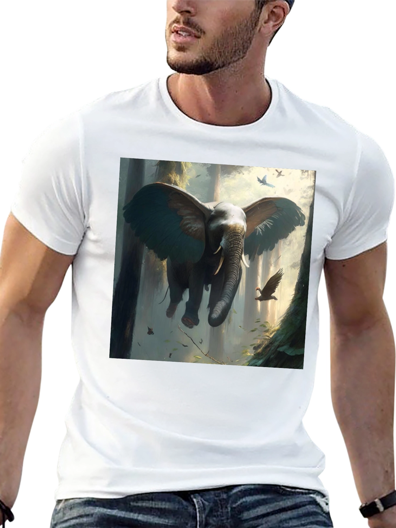Elephant Flight T-Shirt - Artistic Graphic Tee