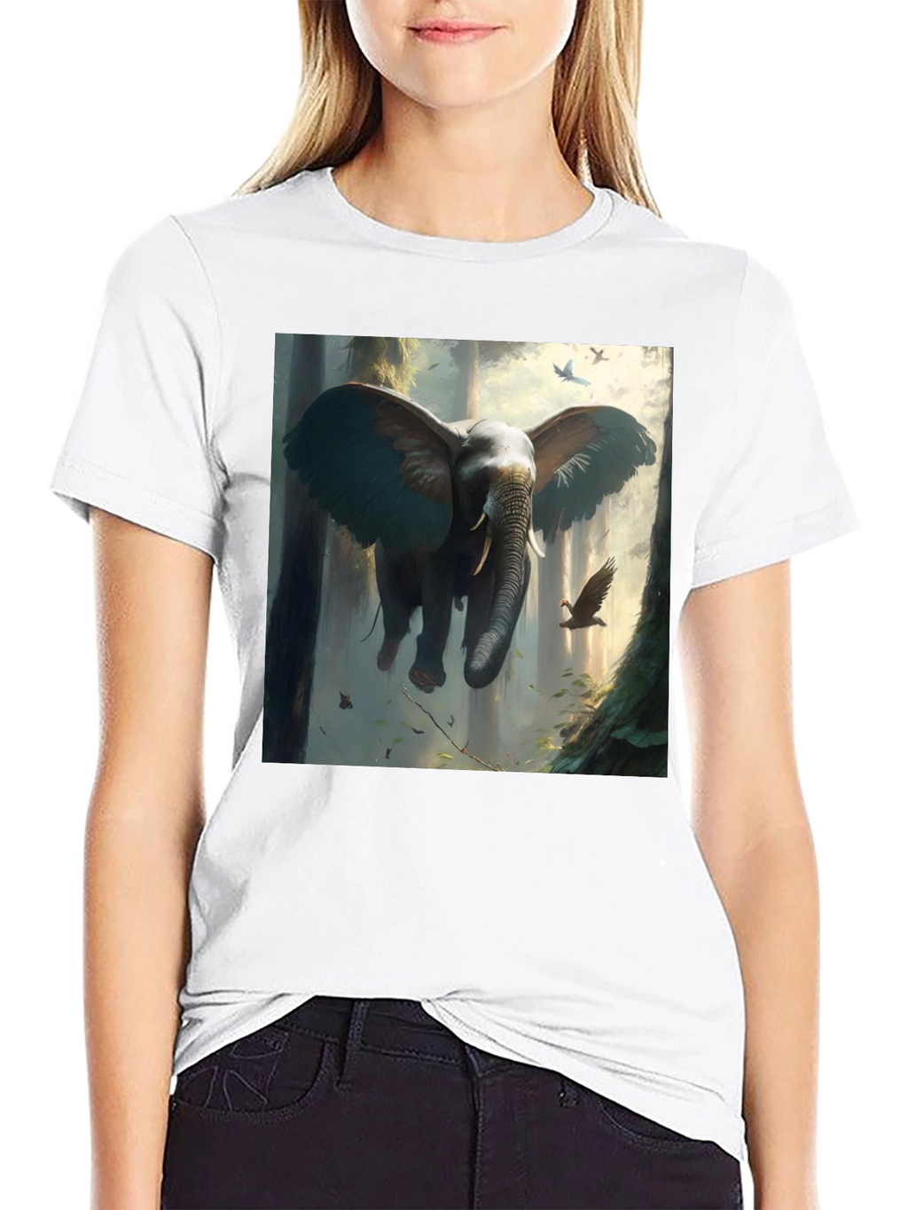 Elephant Flight T-Shirt - Artistic Graphic Tee
