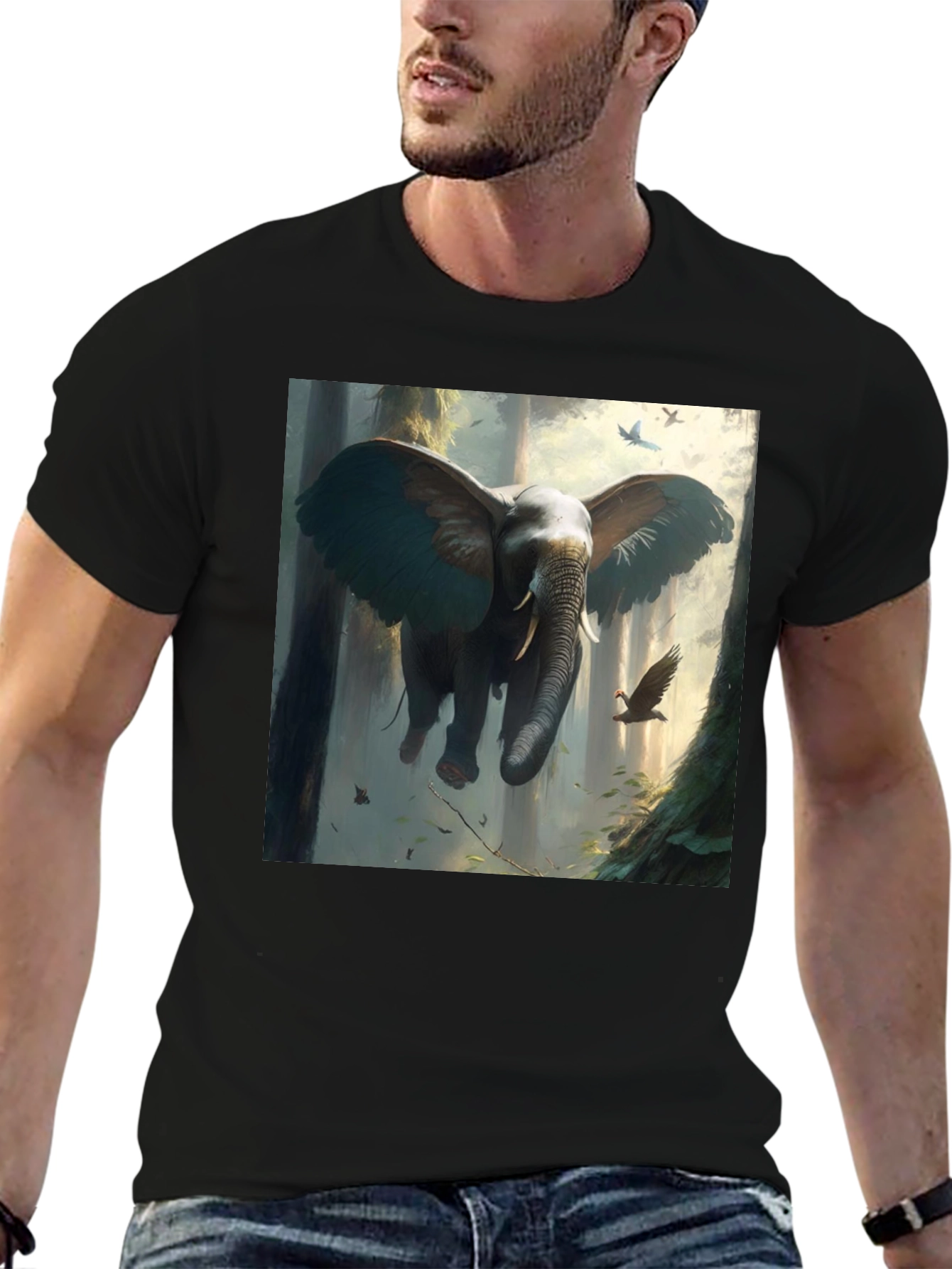 Elephant Flight T-Shirt - Artistic Graphic Tee
