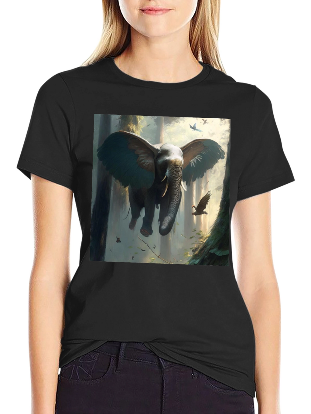 Elephant Flight T-Shirt - Artistic Graphic Tee