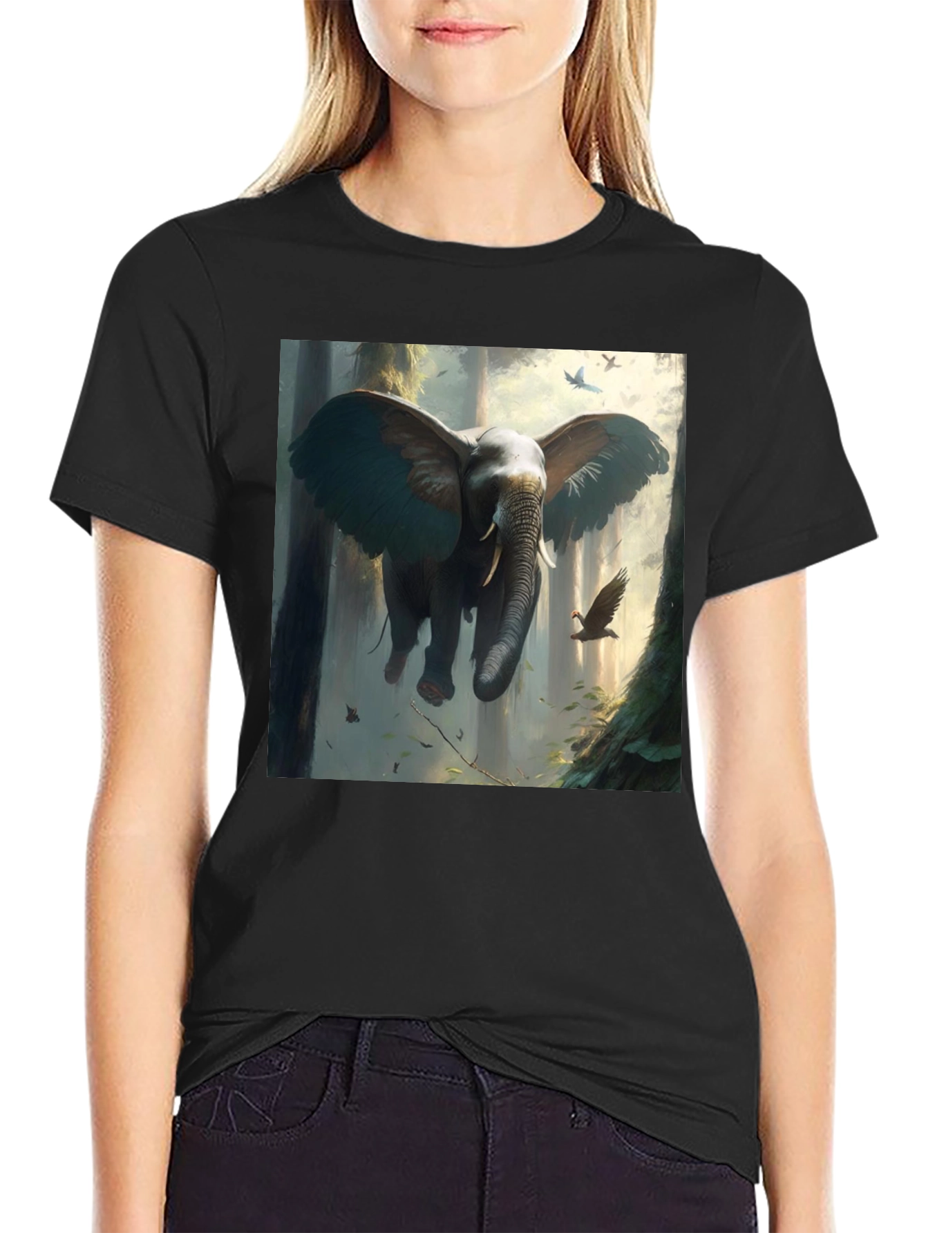 Elephant Flight T-Shirt - Artistic Graphic Tee