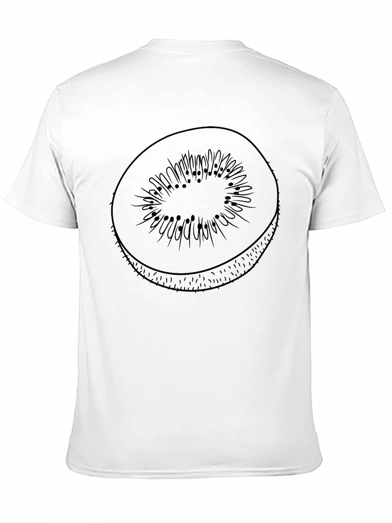 Kiwi Slice Graphic Print T-Shirt - Black