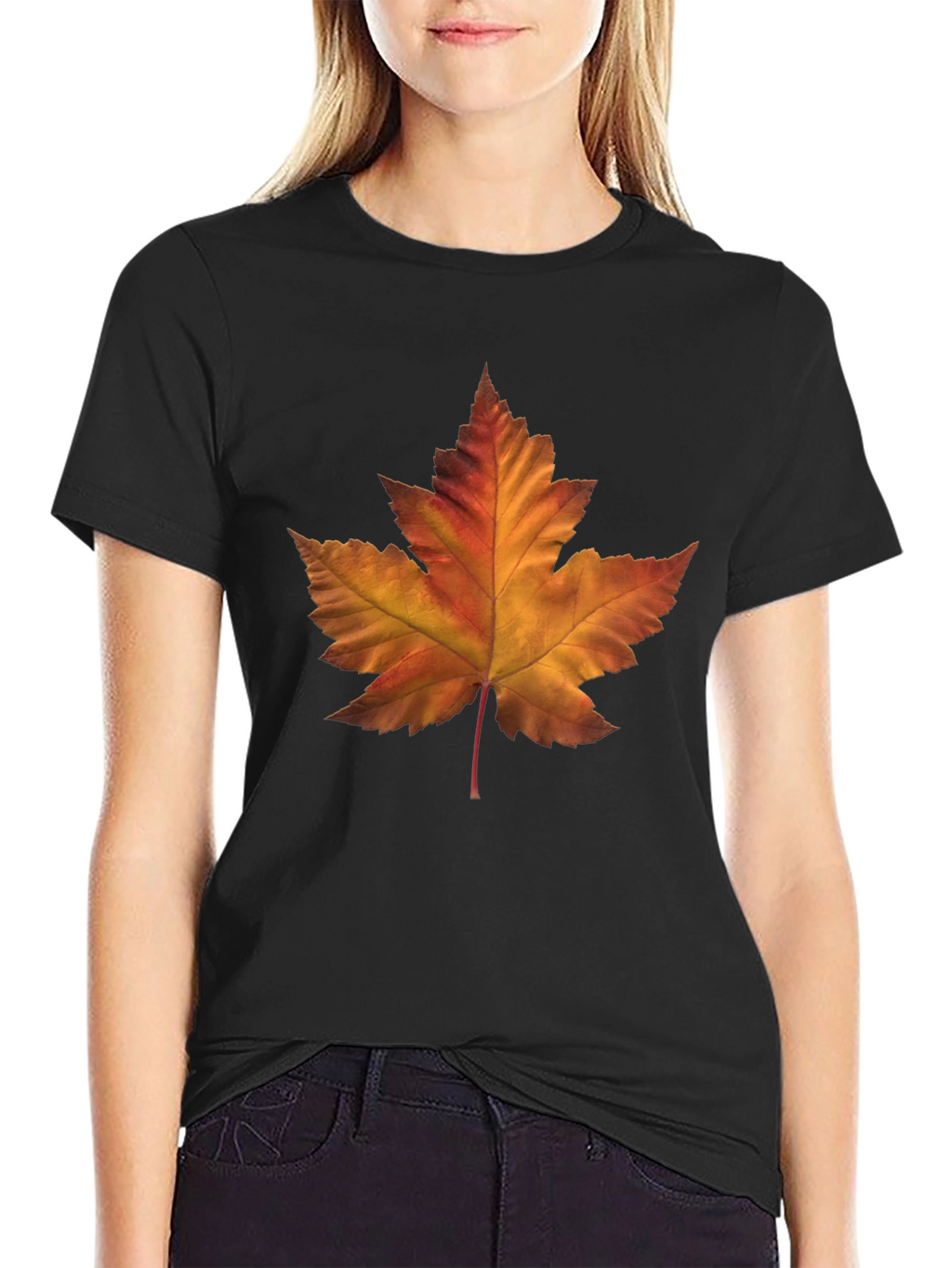 Autumn Maple Leaf Graphic T-Shirt - Stylish Fall Fashion