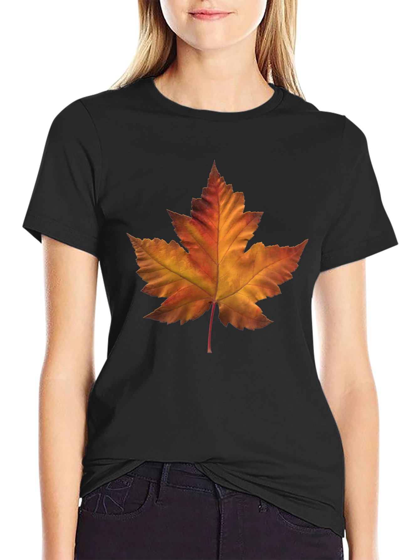 Autumn Maple Leaf Graphic T-Shirt - Stylish Fall Fashion