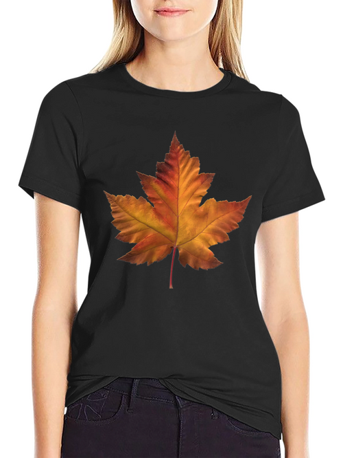 Autumn Maple Leaf Graphic T-Shirt - Stylish Fall Fashion