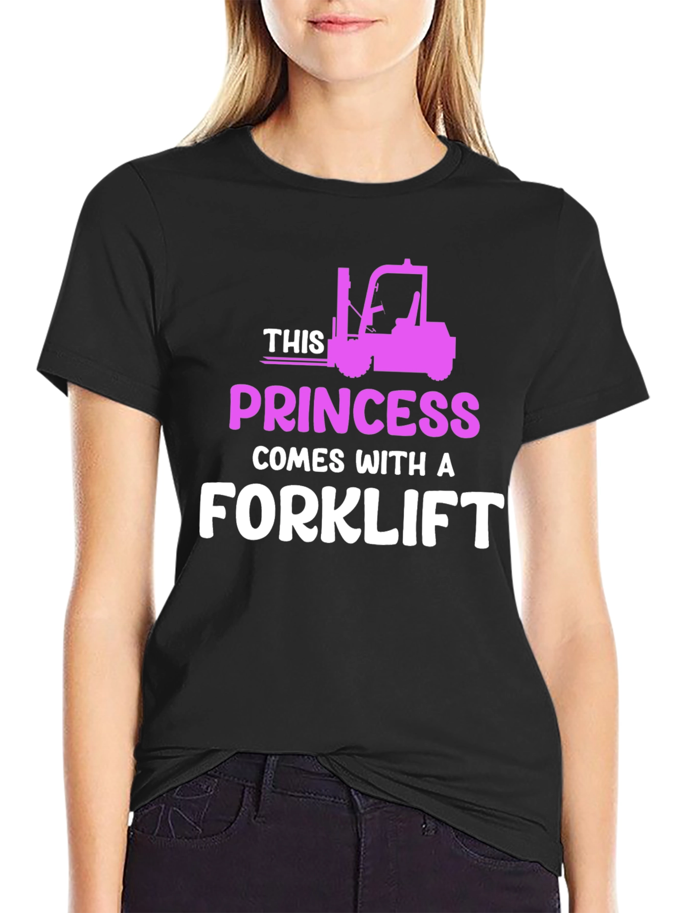 Princess Forklift T-Shirt - Funny Womens Workwear