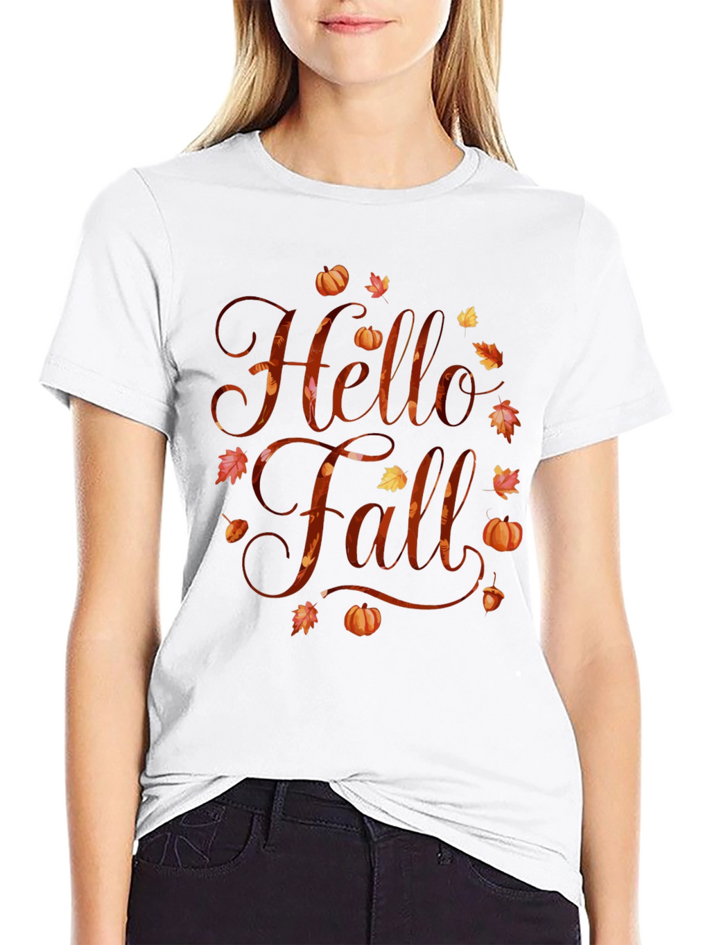 Hello Fall Graphic Tee - Autumn Season Shirt