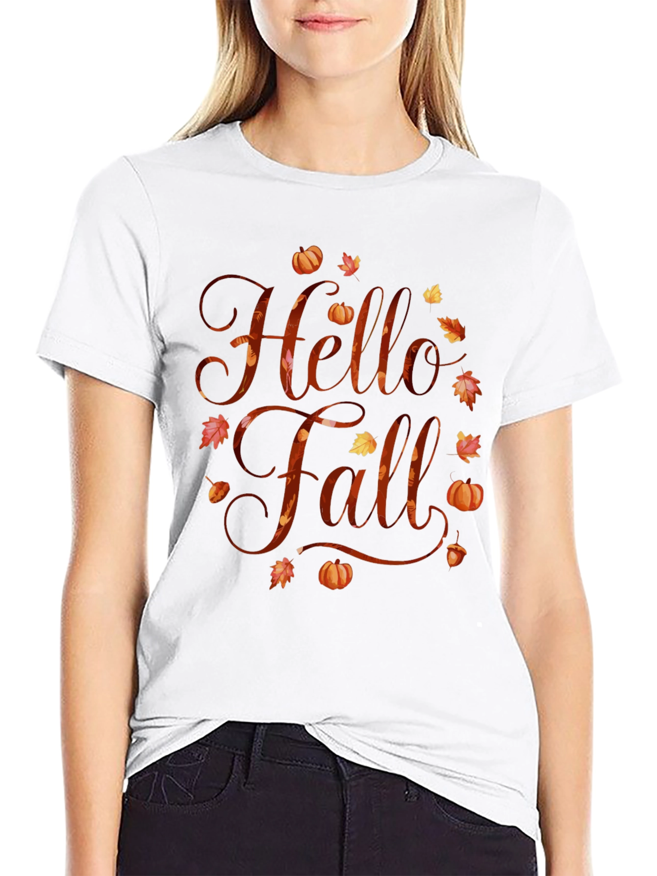 Hello Fall Graphic Tee - Autumn Season Shirt