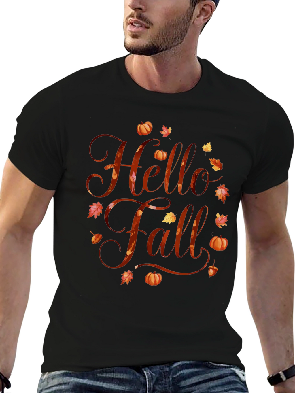 Hello Fall Graphic Tee - Autumn Season Shirt