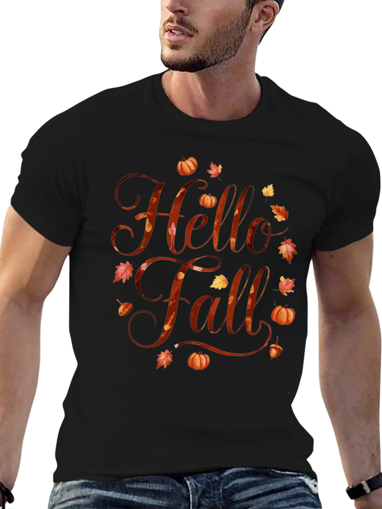 Hello Fall Graphic Tee - Autumn Season Shirt