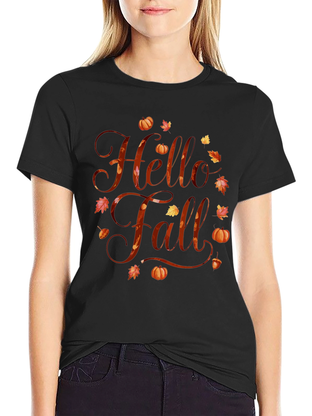 Hello Fall Graphic Tee - Autumn Season Shirt