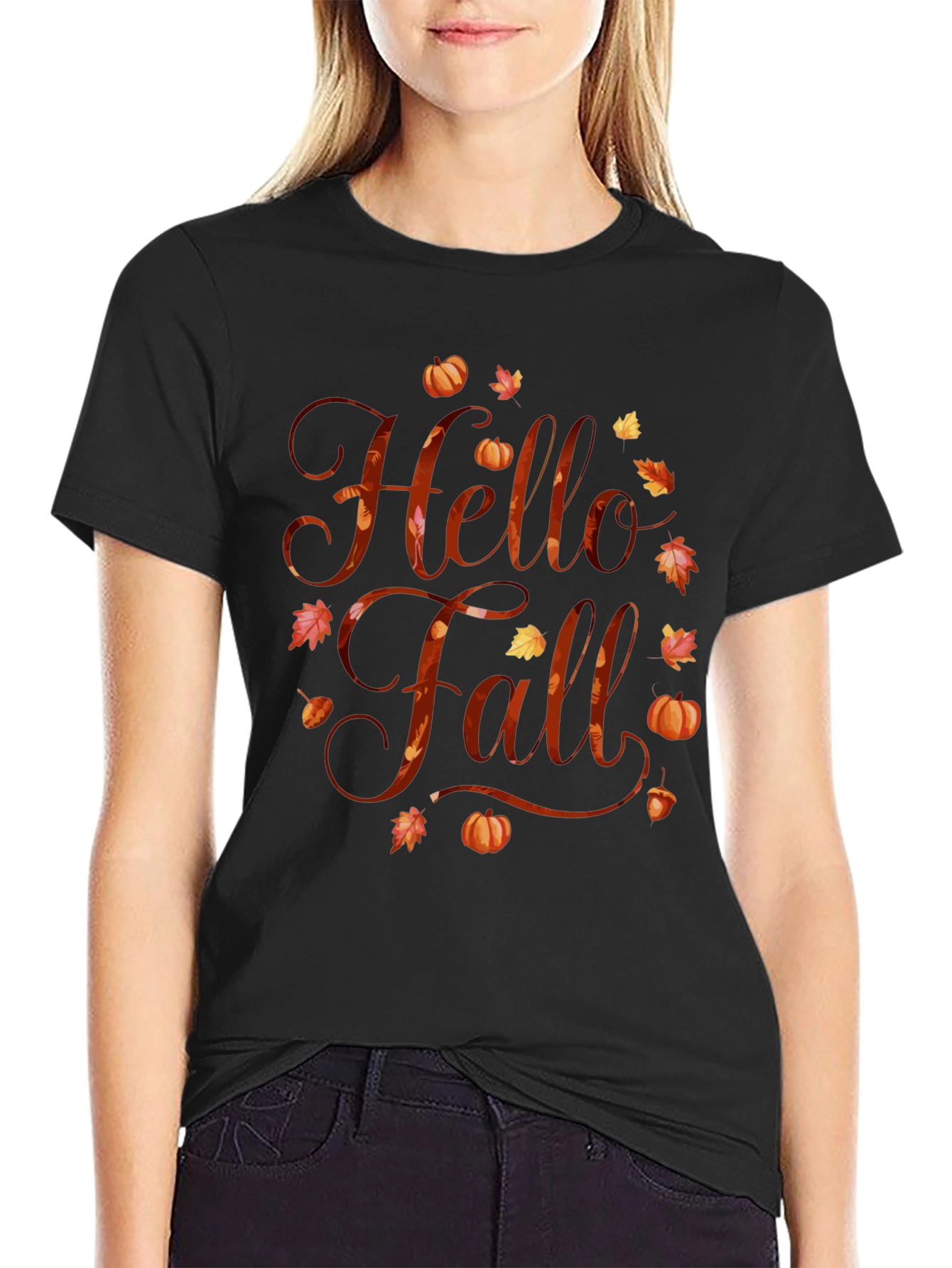 Hello Fall Graphic Tee - Autumn Season Shirt