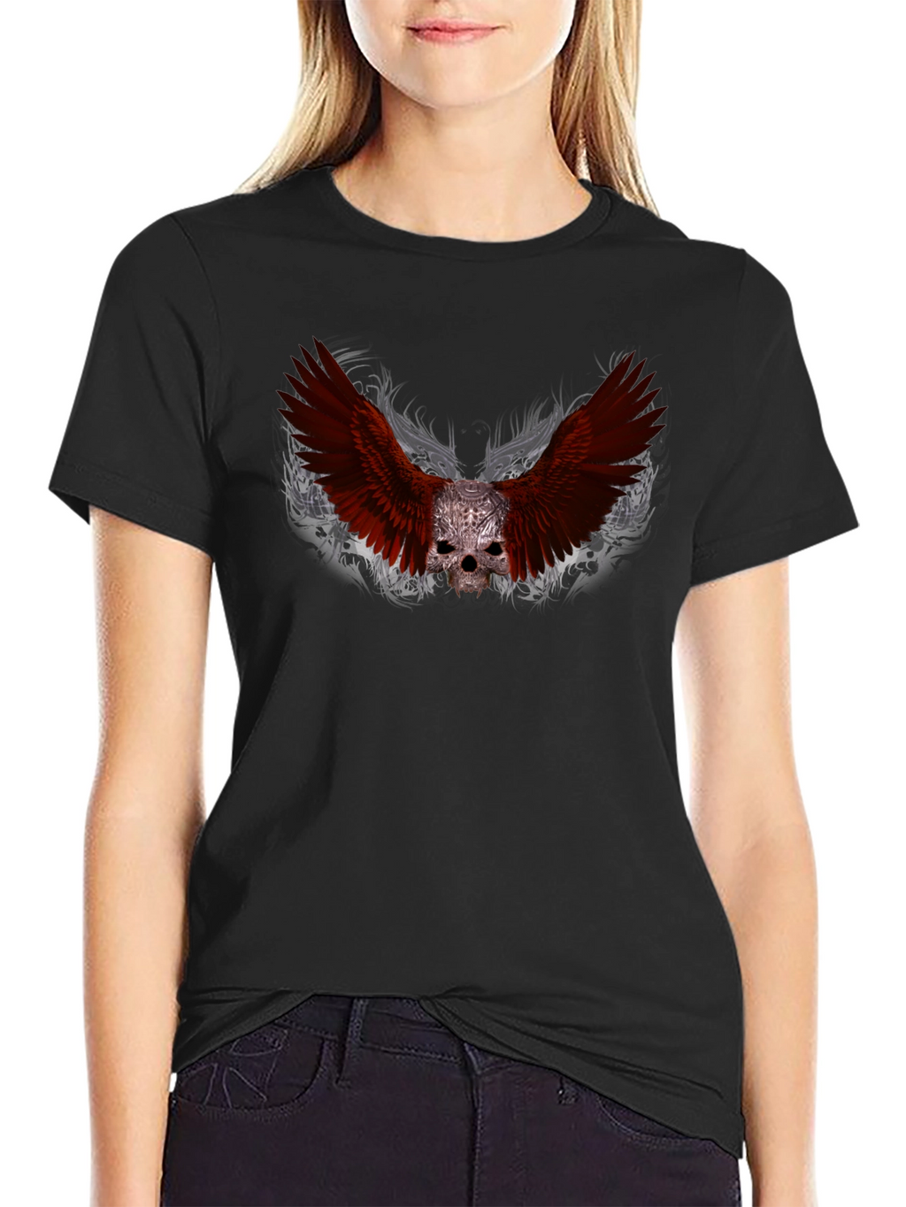 Skull Wings Graphic Tee - Edgy Style