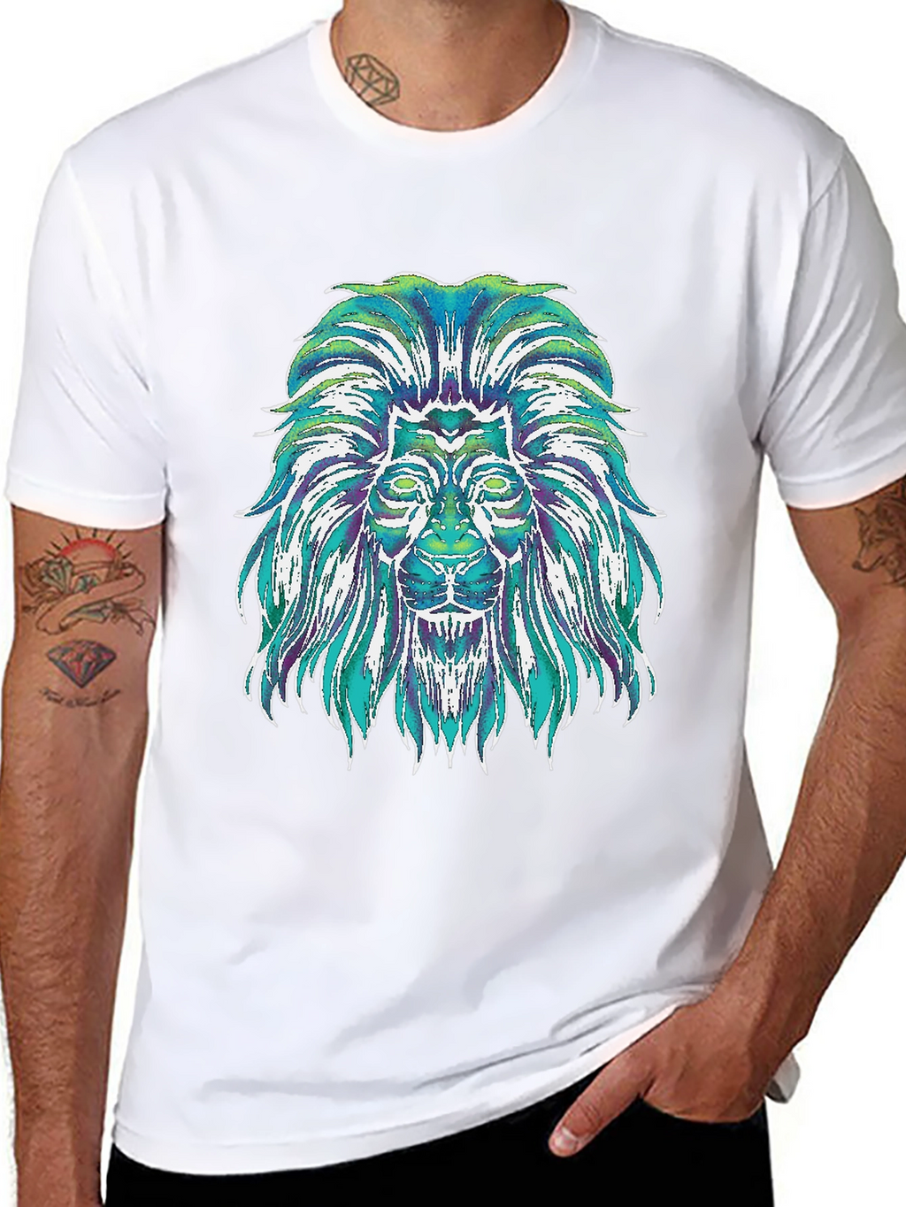 Lion Graphic Tee - Mens Black T-Shirt
