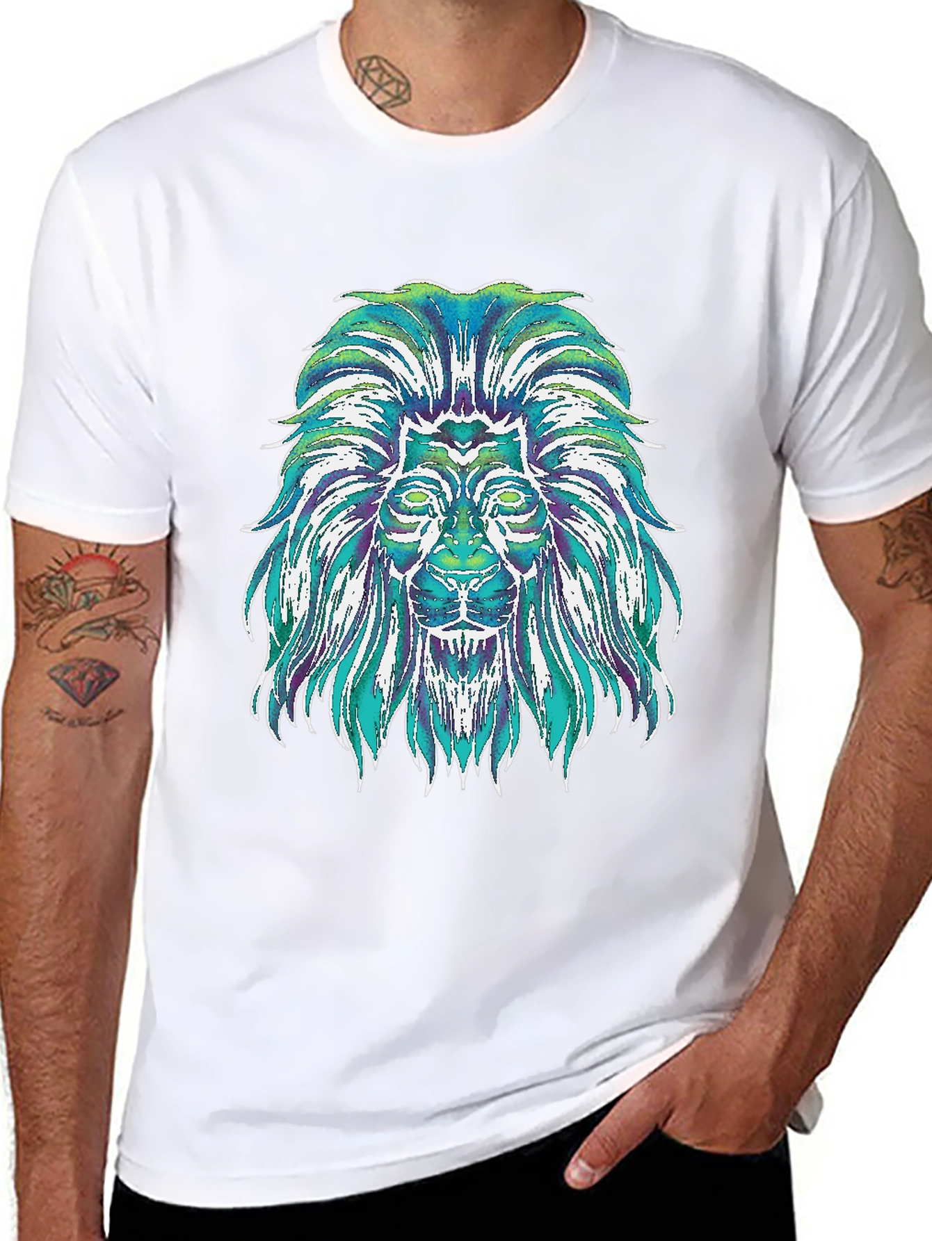 Lion Graphic Tee - Mens Black T-Shirt