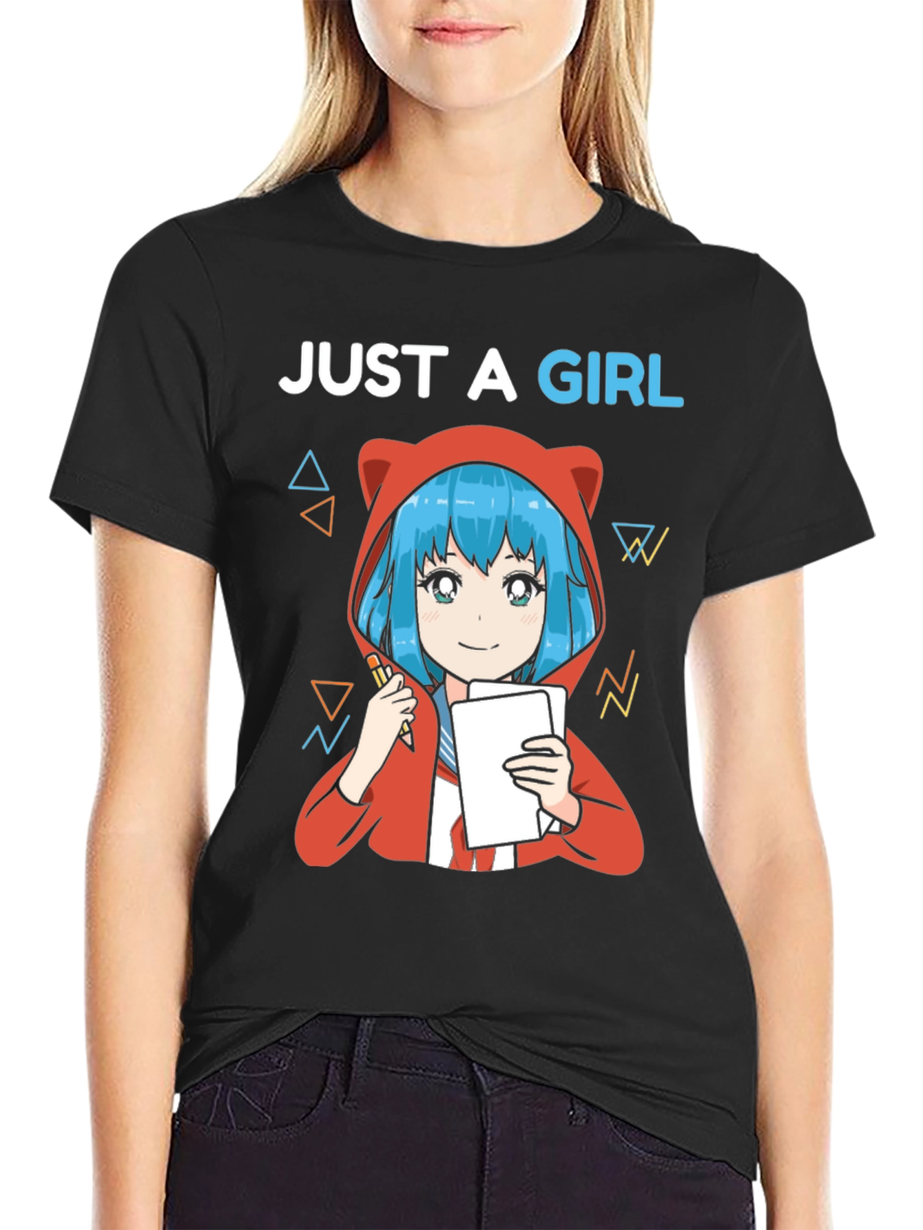 Just A Girl Anime Artist Graphic T-Shirt