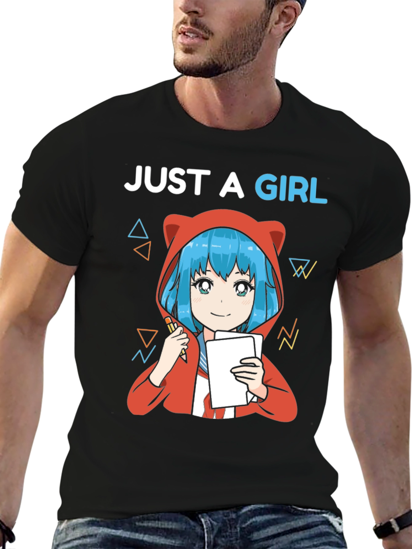 Just A Girl Anime Artist Graphic T-Shirt