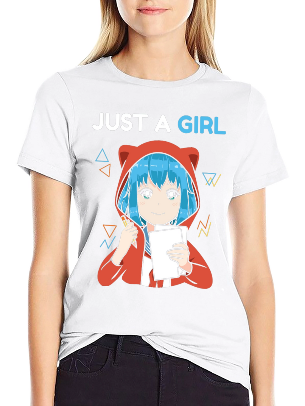 Just A Girl Anime Artist Graphic T-Shirt