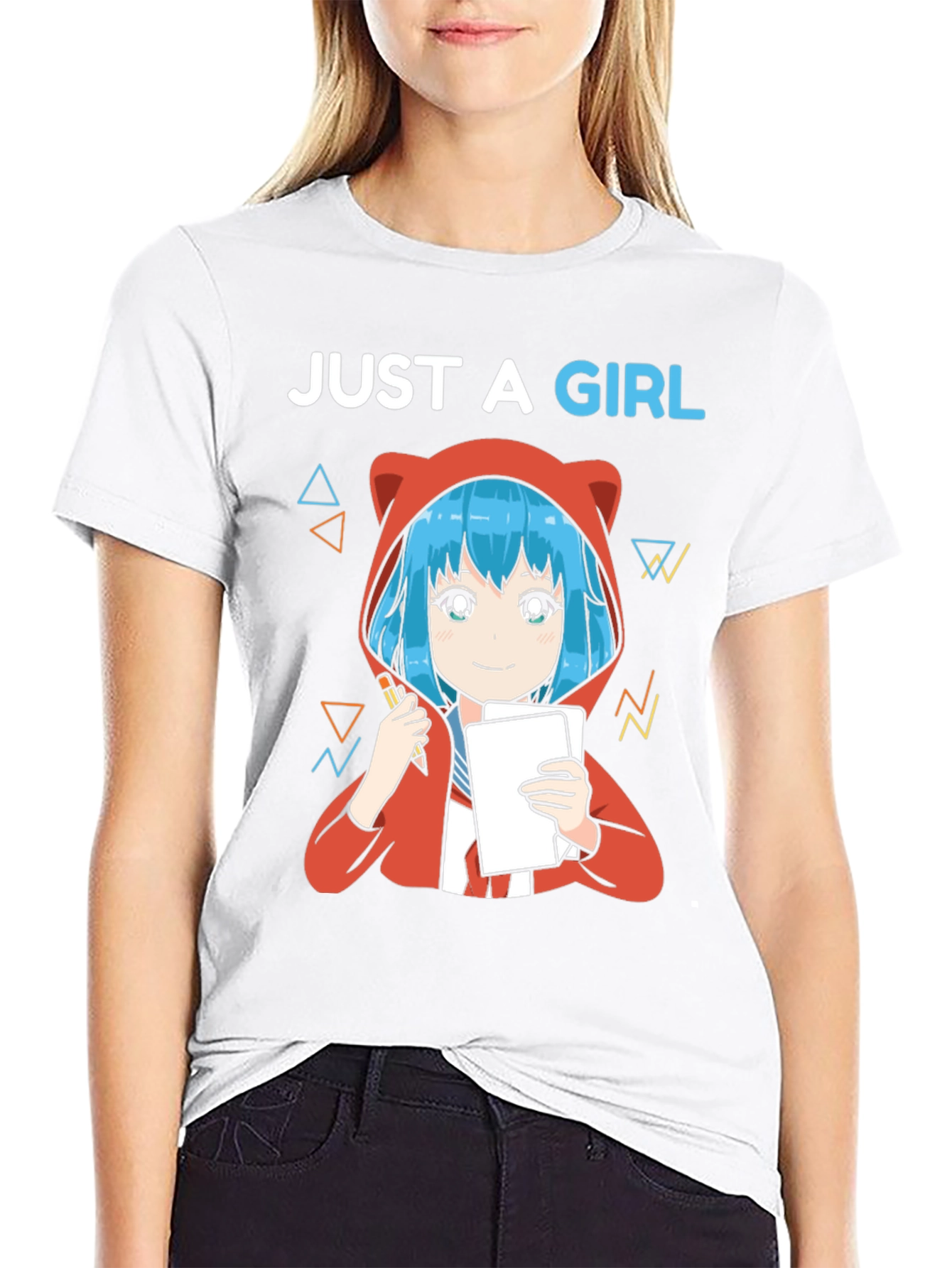 Just A Girl Anime Artist Graphic T-Shirt