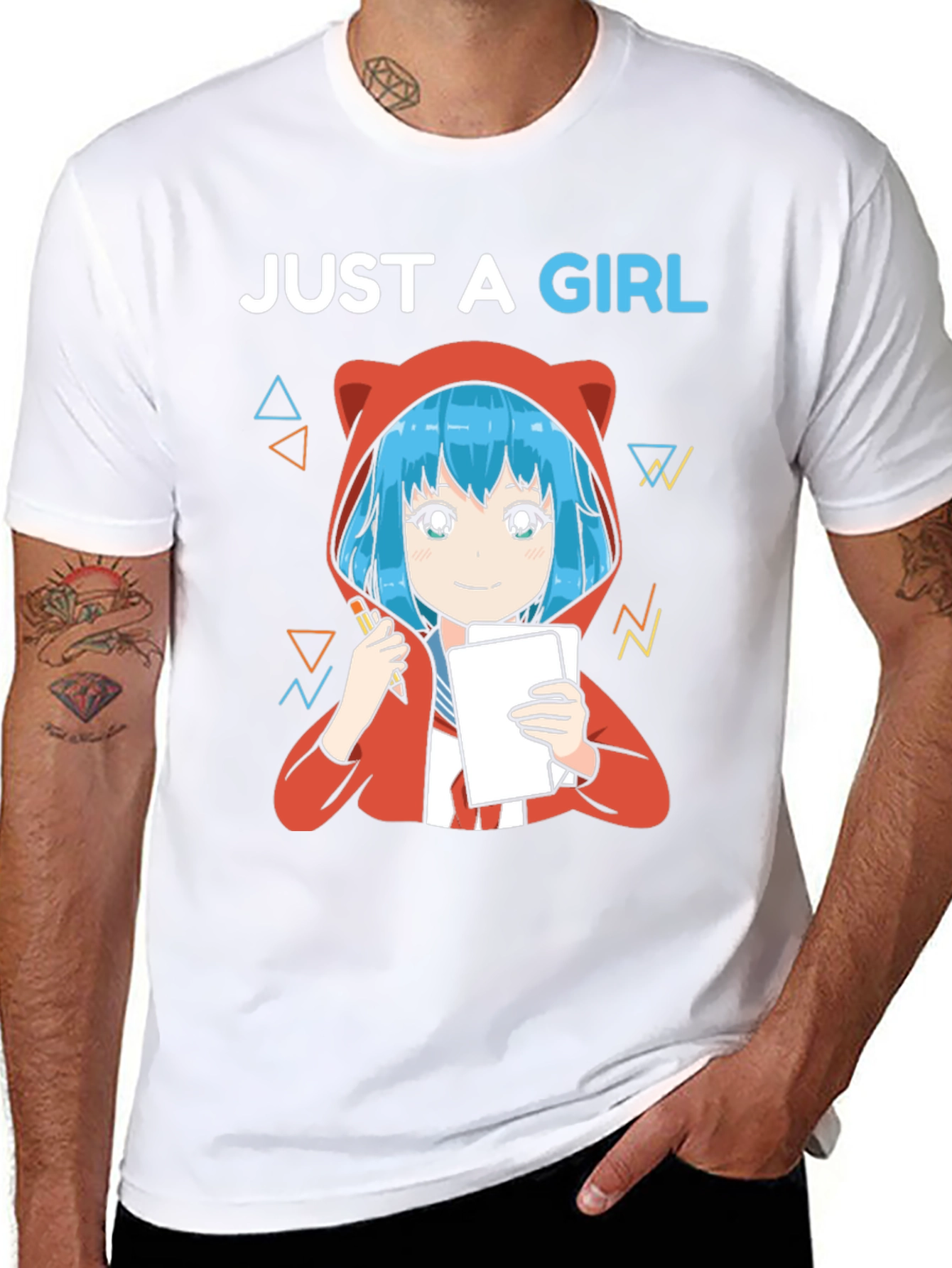 Just A Girl Anime Artist Graphic T-Shirt