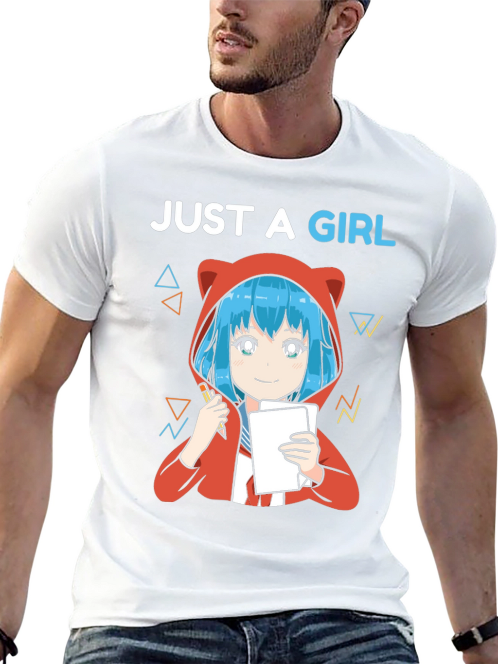 Just A Girl Anime Artist Graphic T-Shirt