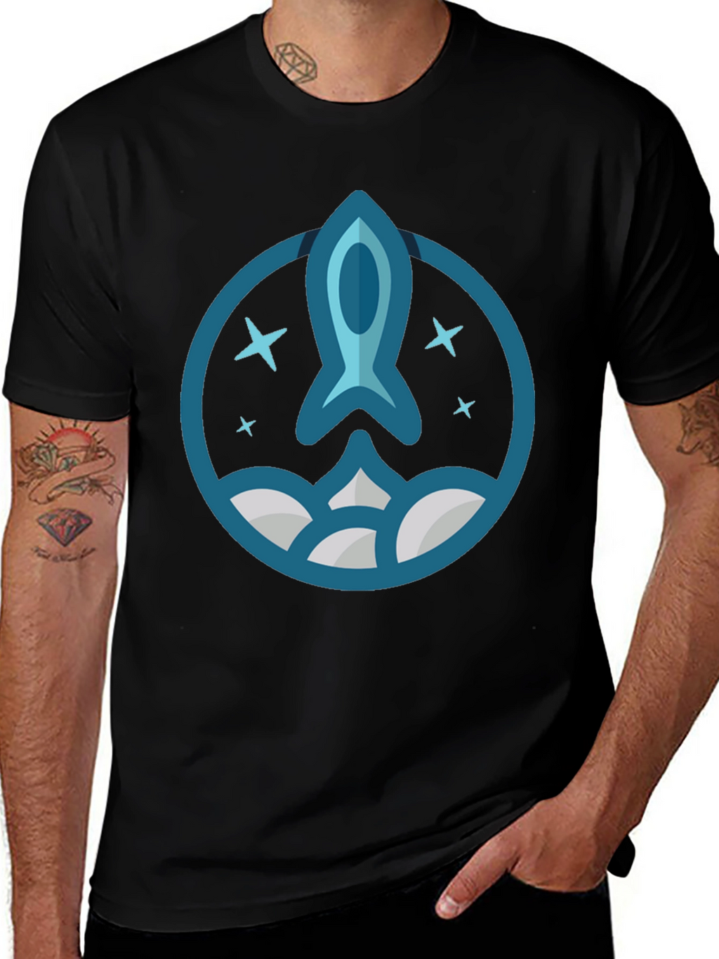 Rocket Launch Graphic T-Shirt - Space Exploration Tee
