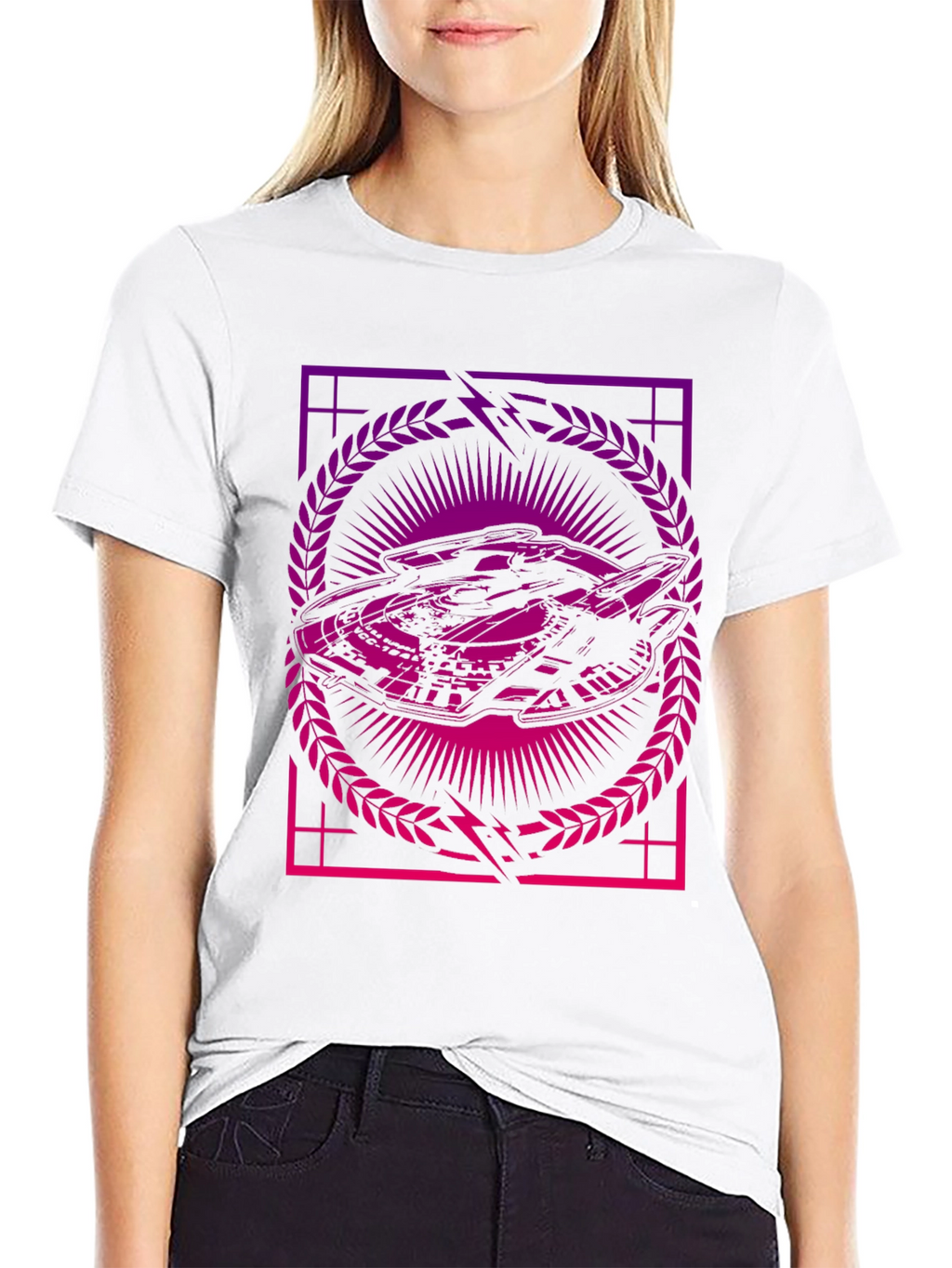 Sci-Fi Spaceship Graphic T-Shirt