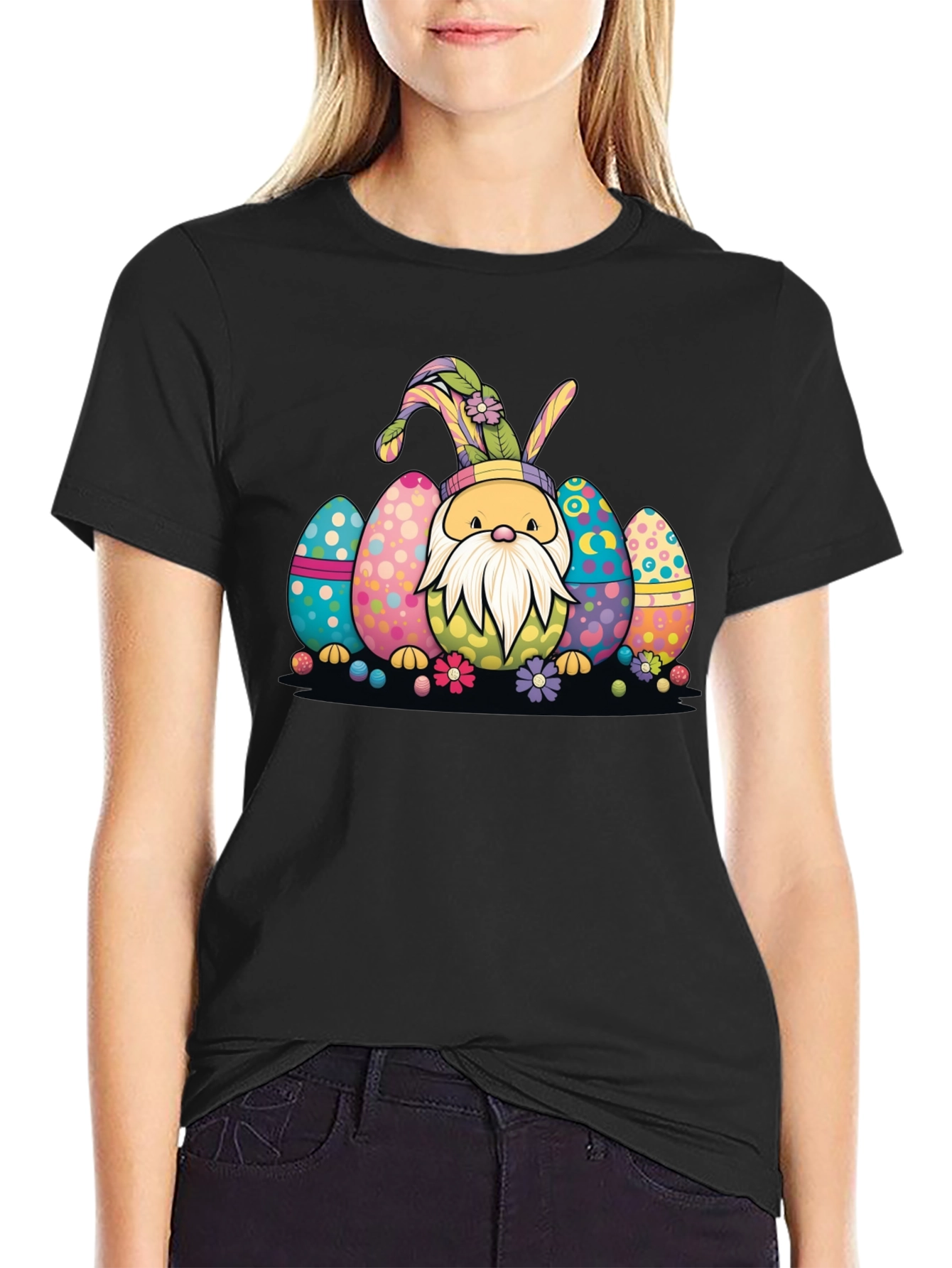 Easter Gnome T-Shirt Colorful Egg Design