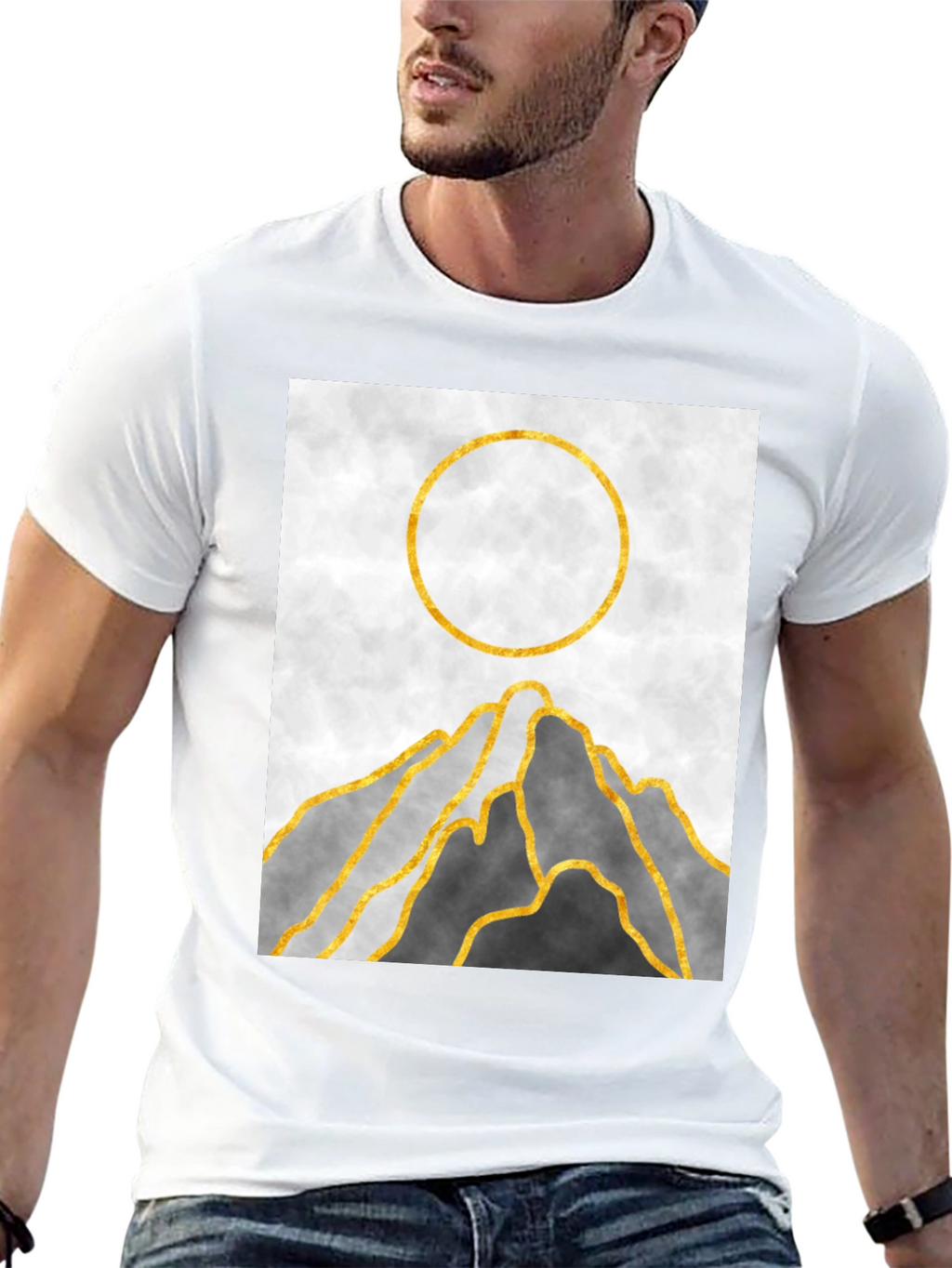 Abstract Mountain Sunset Graphic Tee