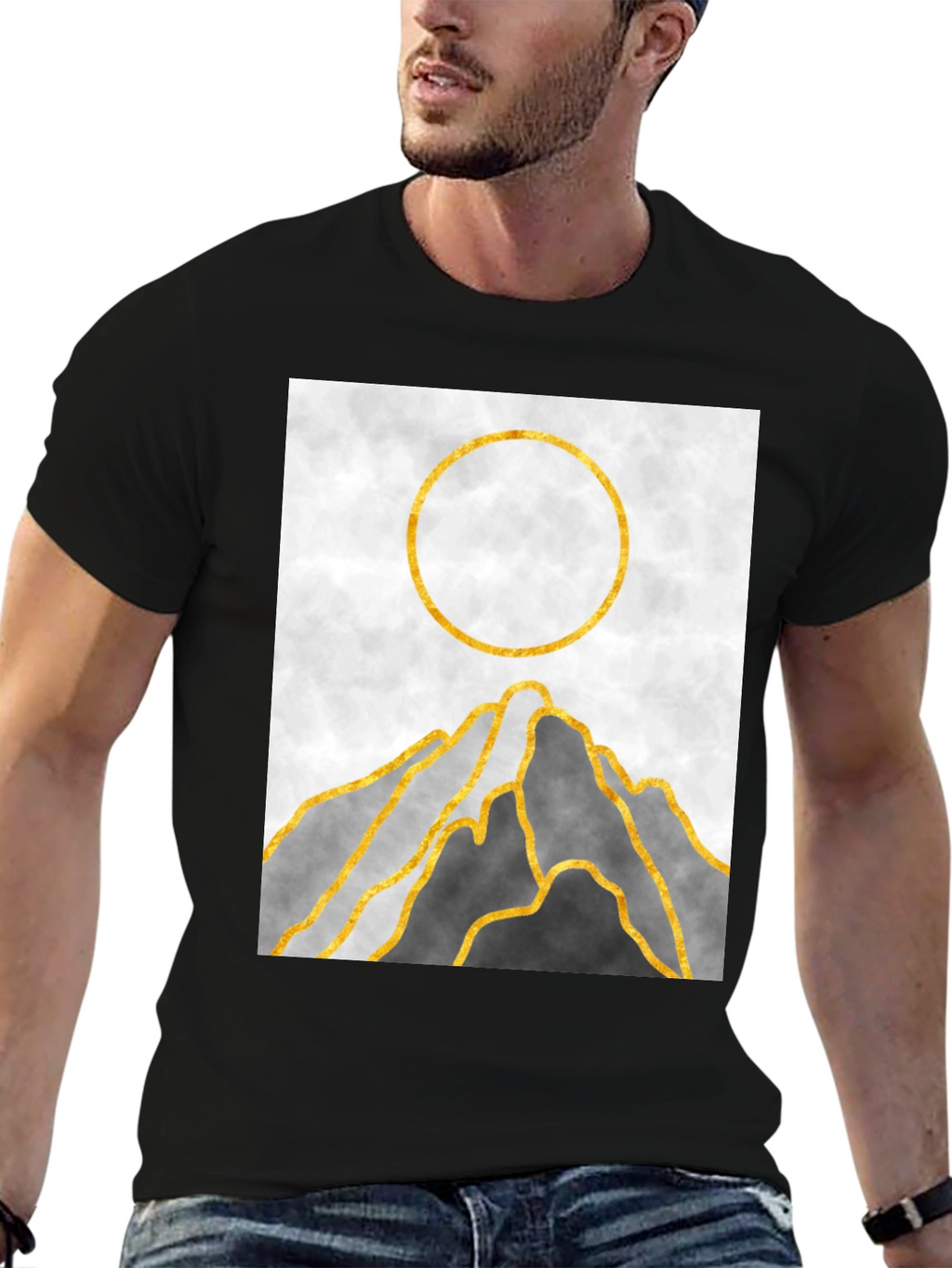 Abstract Mountain Sunset Graphic Tee