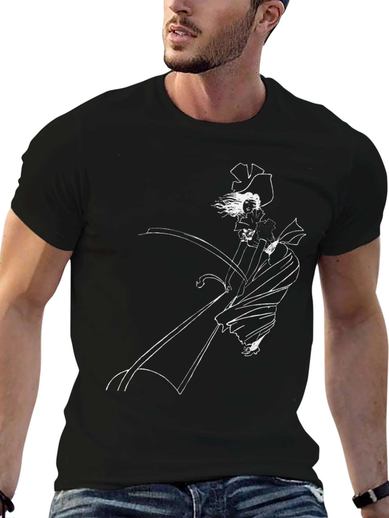 Grim Reaper Graphic Tee - Black Cotton Blend
