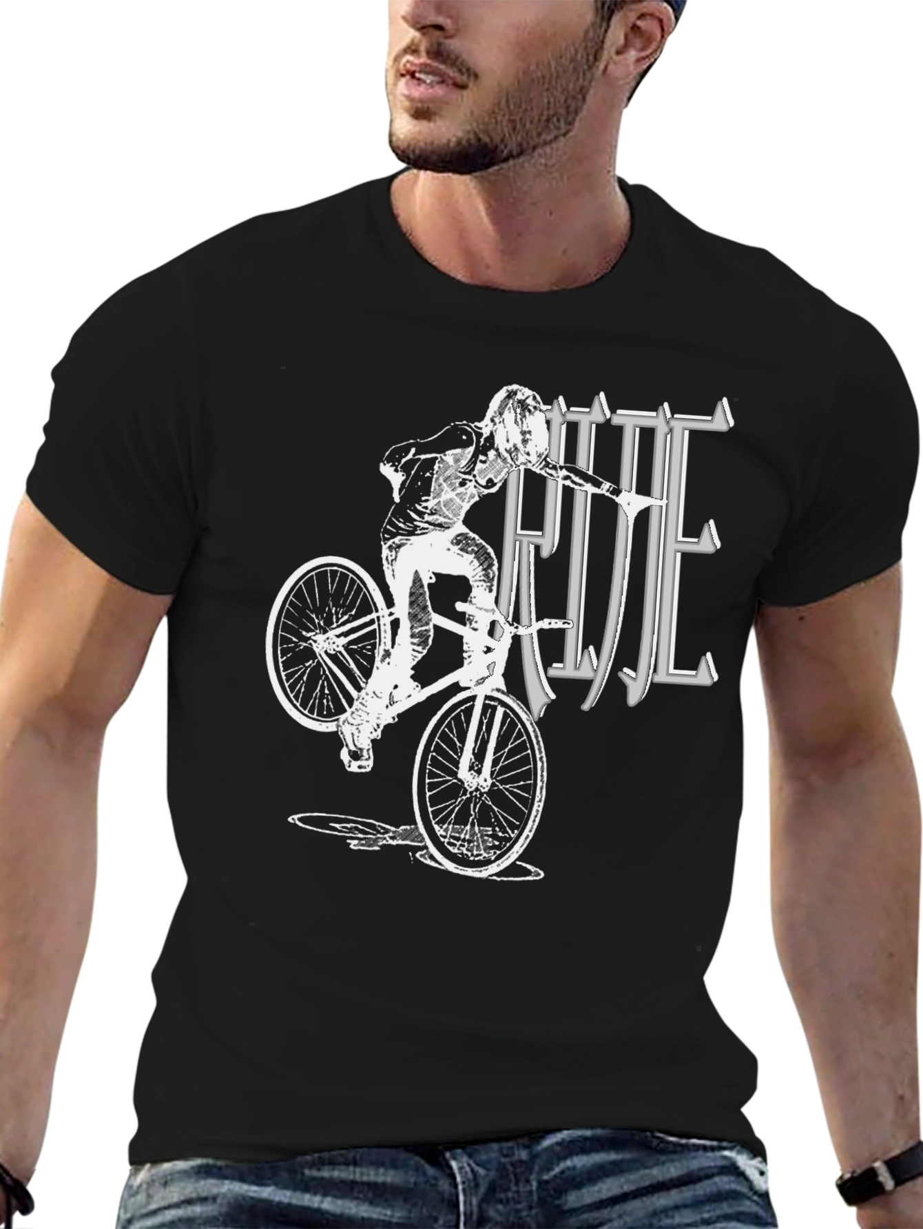 Ride BMX Graphic T-Shirt - Black Cotton
