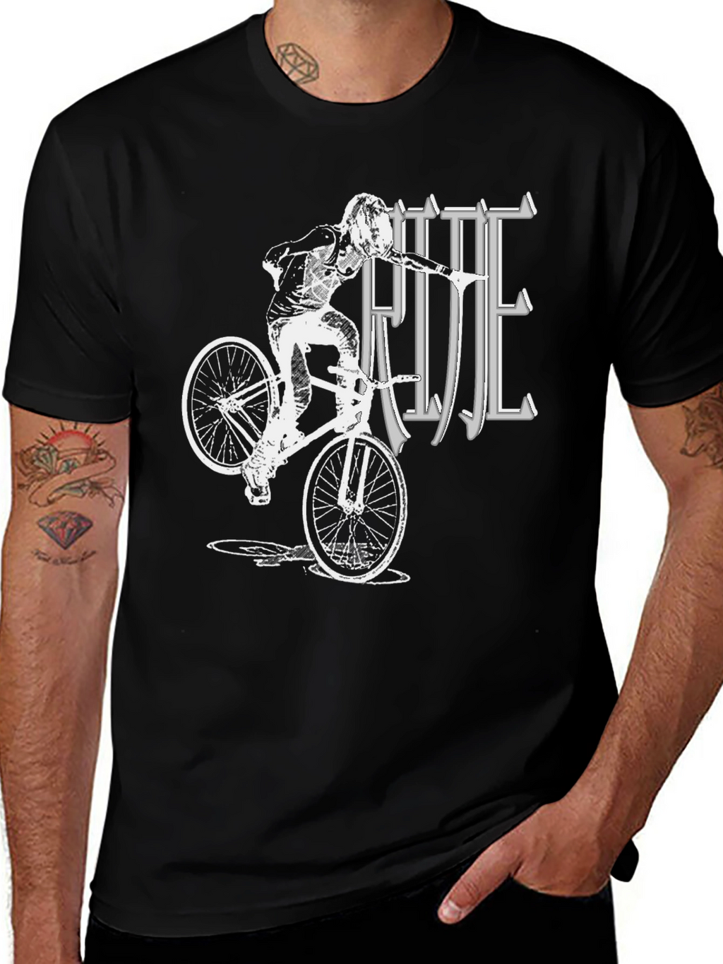 Ride BMX Graphic T-Shirt - Black Cotton