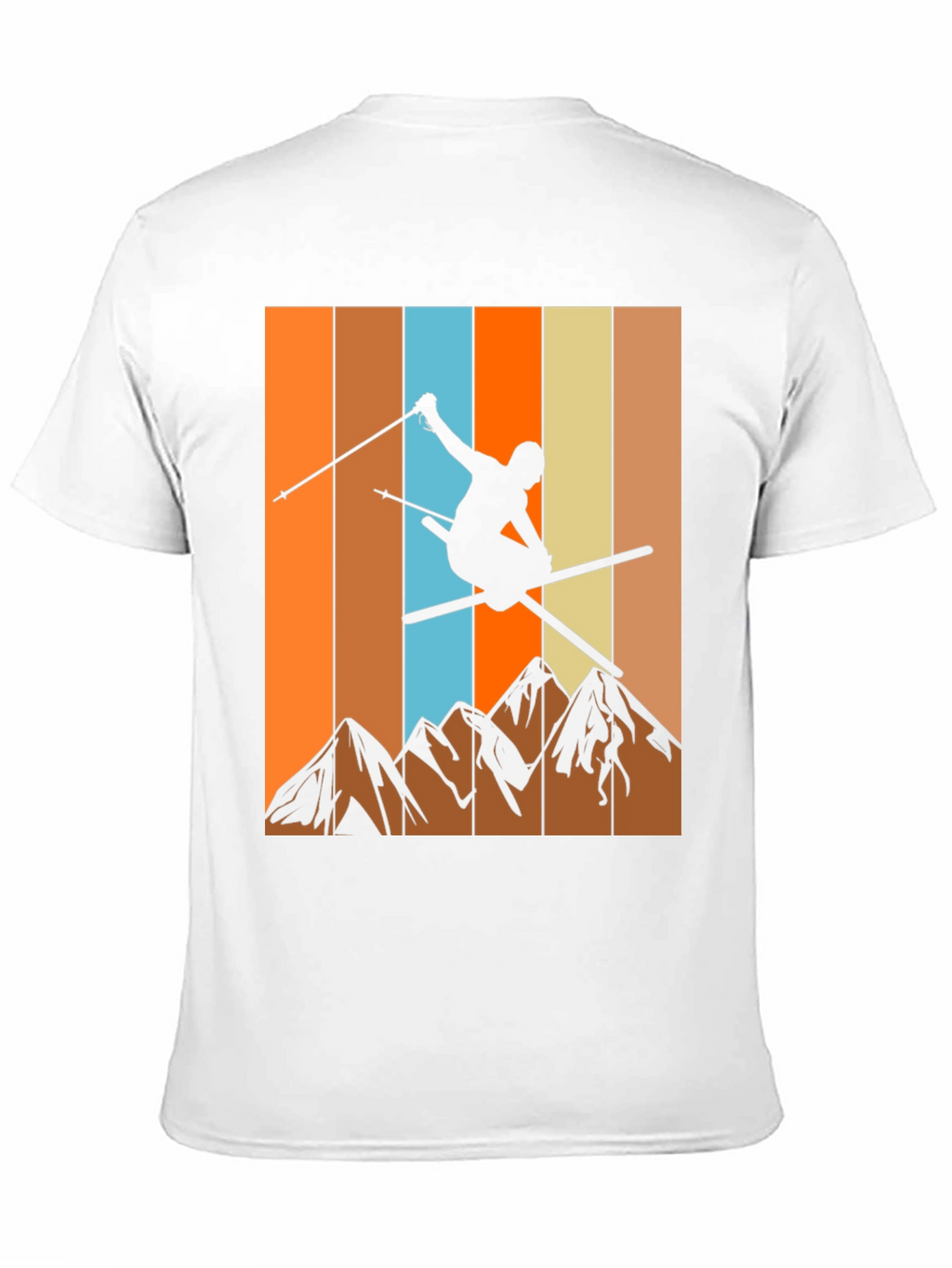 Retro Skiing Graphic T-Shirt - Mountain Design
