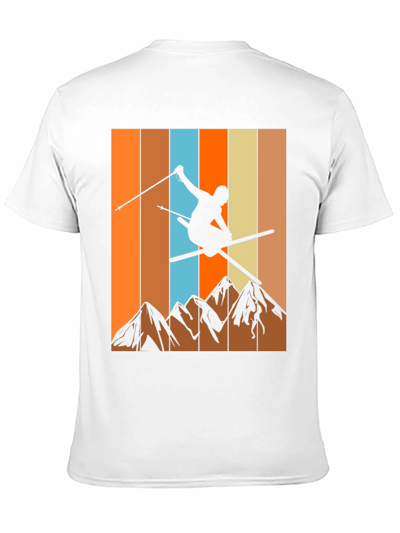 Retro Skiing Graphic T-Shirt - Mountain Design