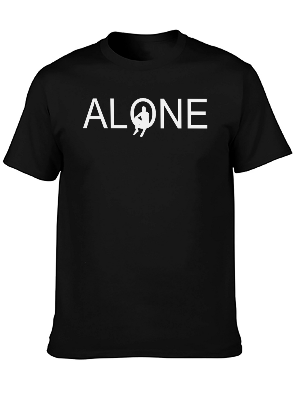 Alone Graphic Tee - Black Cotton T-Shirt