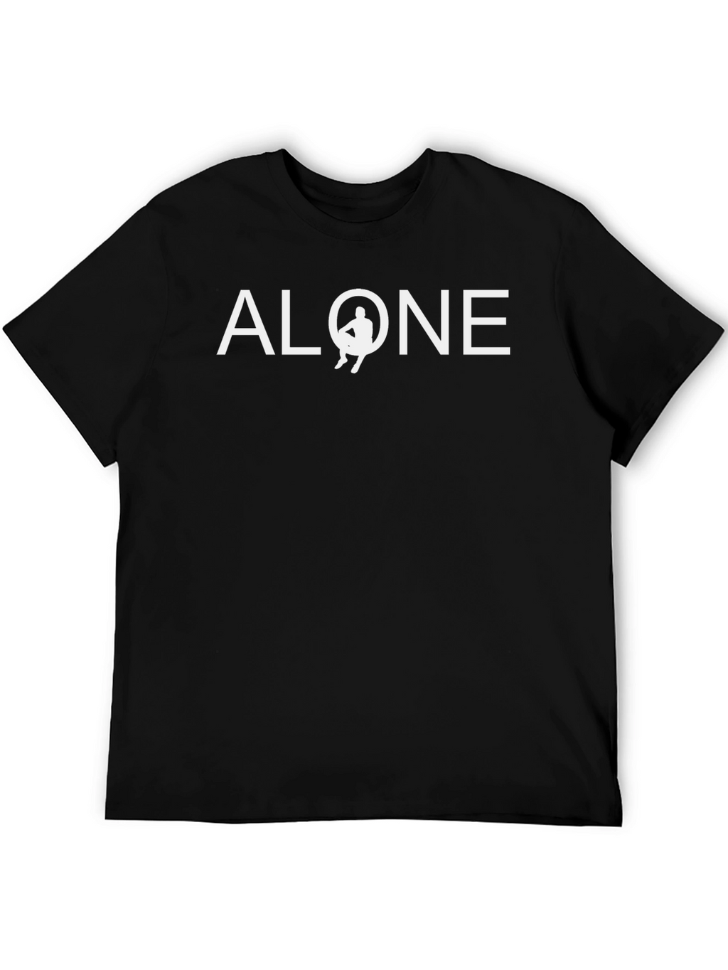 Alone Graphic Tee - Black Cotton T-Shirt