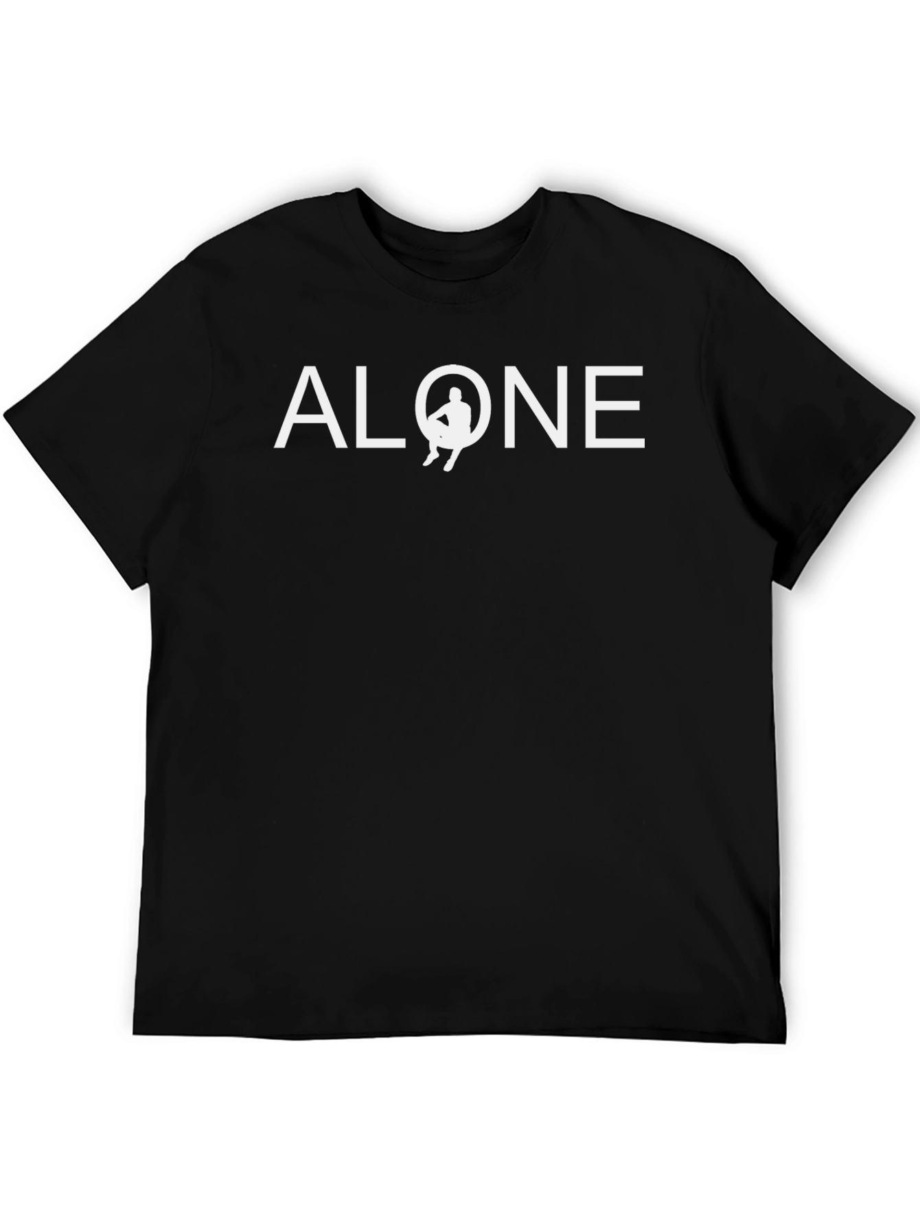 Alone Graphic Tee - Black Cotton T-Shirt