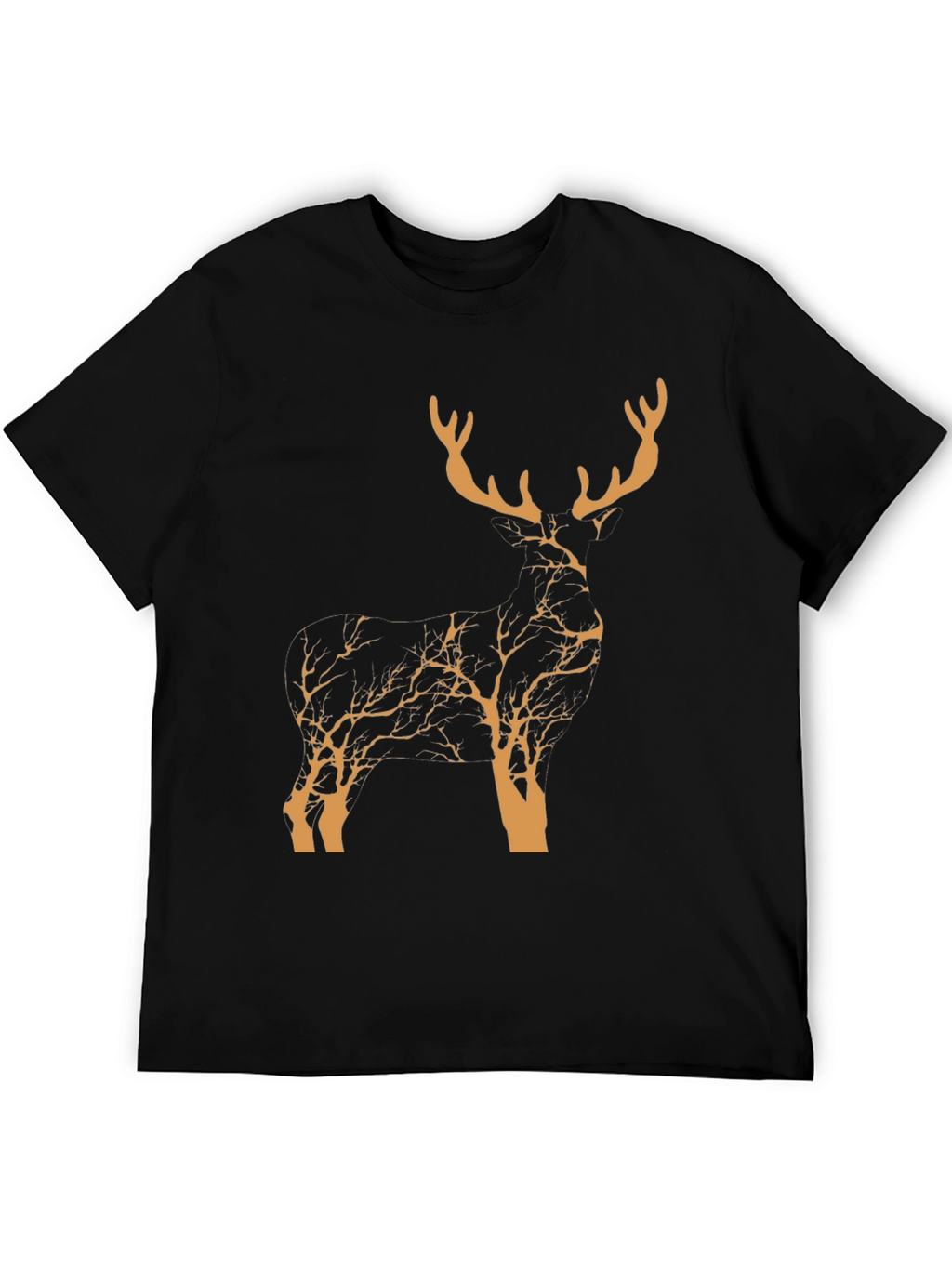 Stylish Deer Silhouette Graphic T-Shirt - Nature Inspired Design