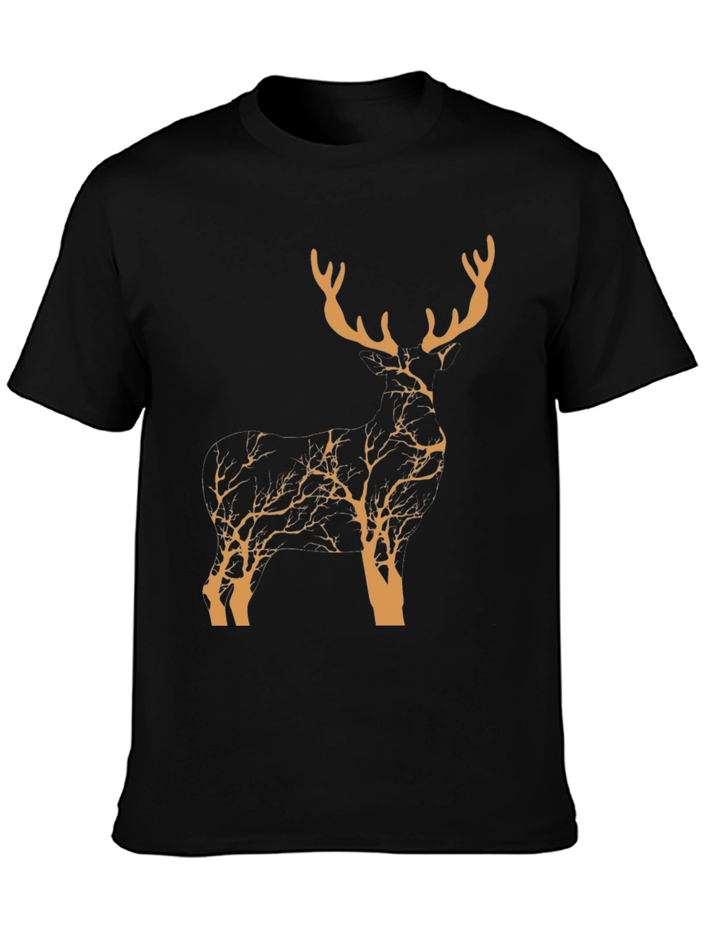 Stylish Deer Silhouette Graphic T-Shirt - Nature Inspired Design