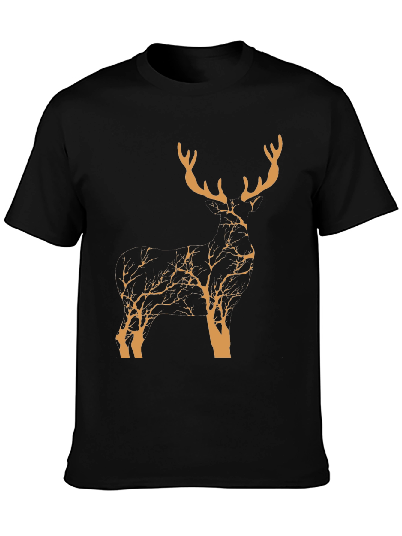 Stylish Deer Silhouette Graphic T-Shirt - Nature Inspired Design