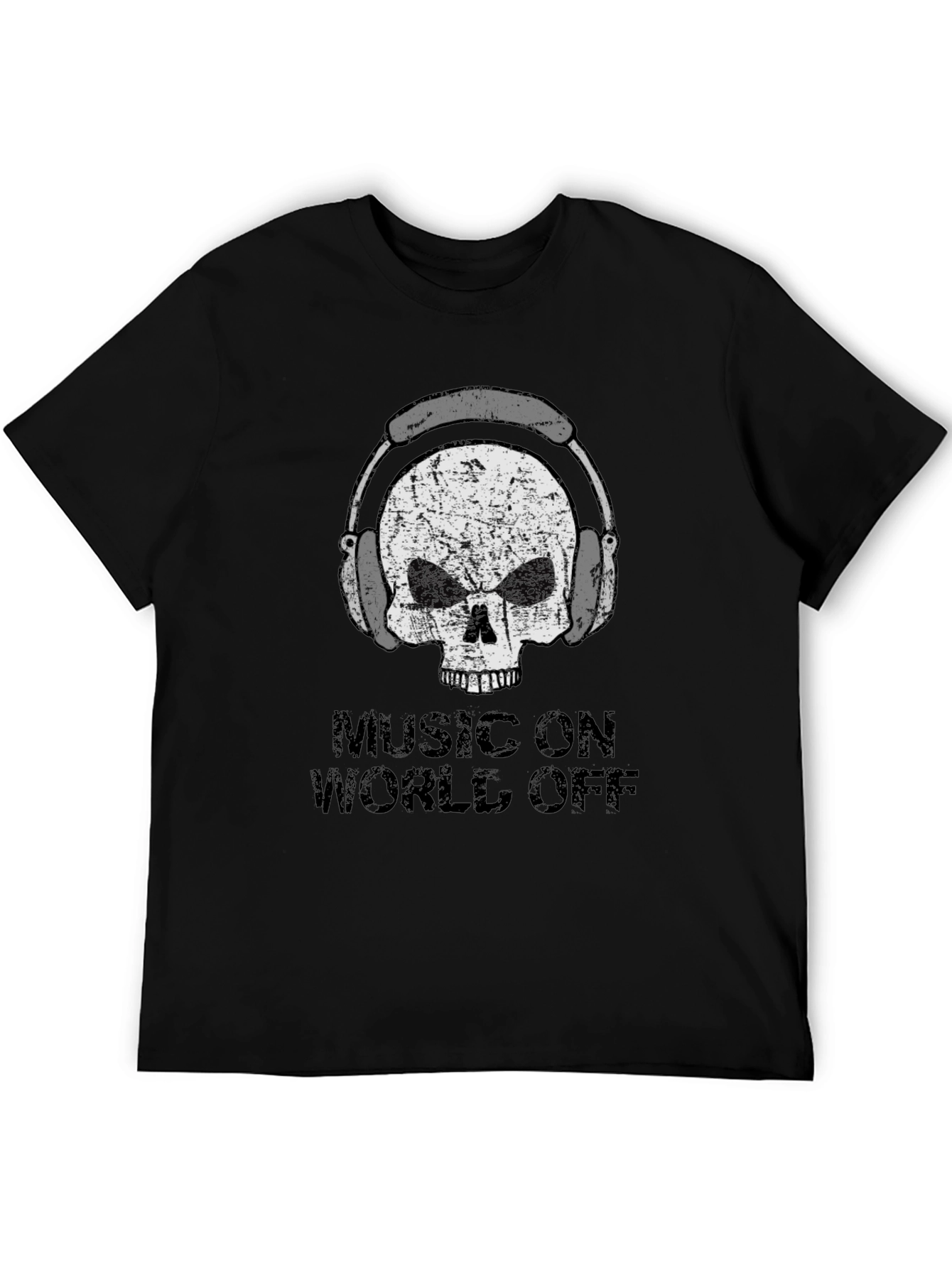 Music On World Off Skull Graphic Tee