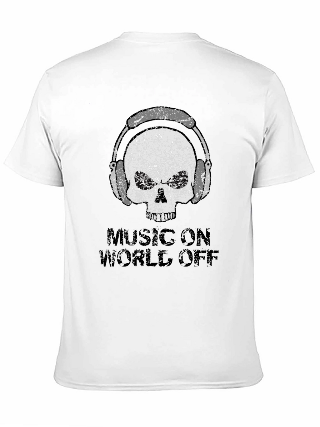 Music On World Off Skull Graphic Tee
