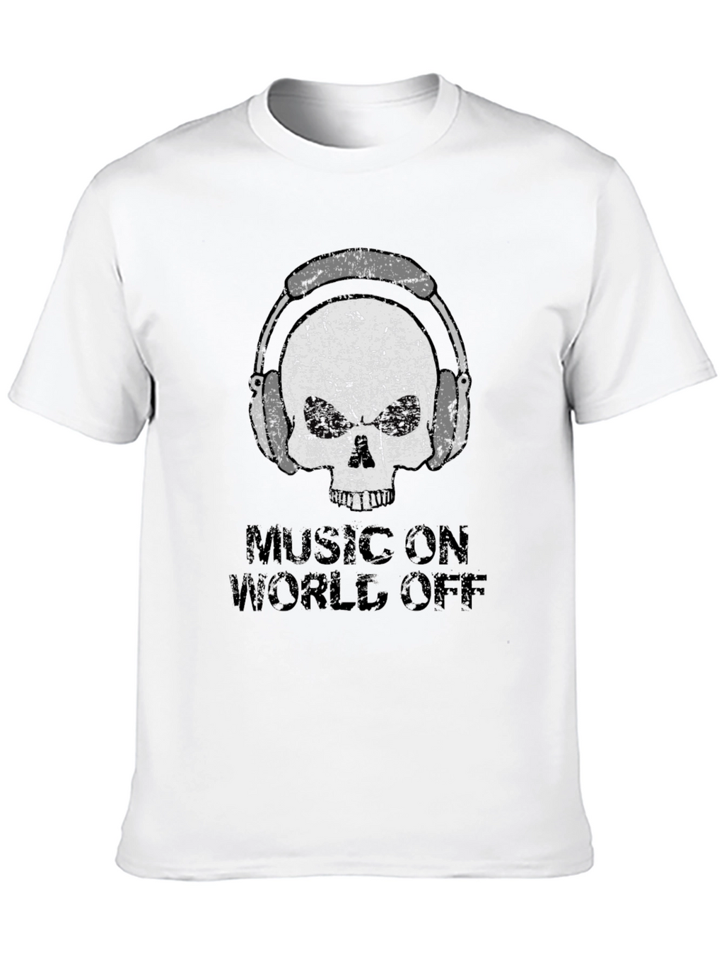Music On World Off Skull Graphic Tee