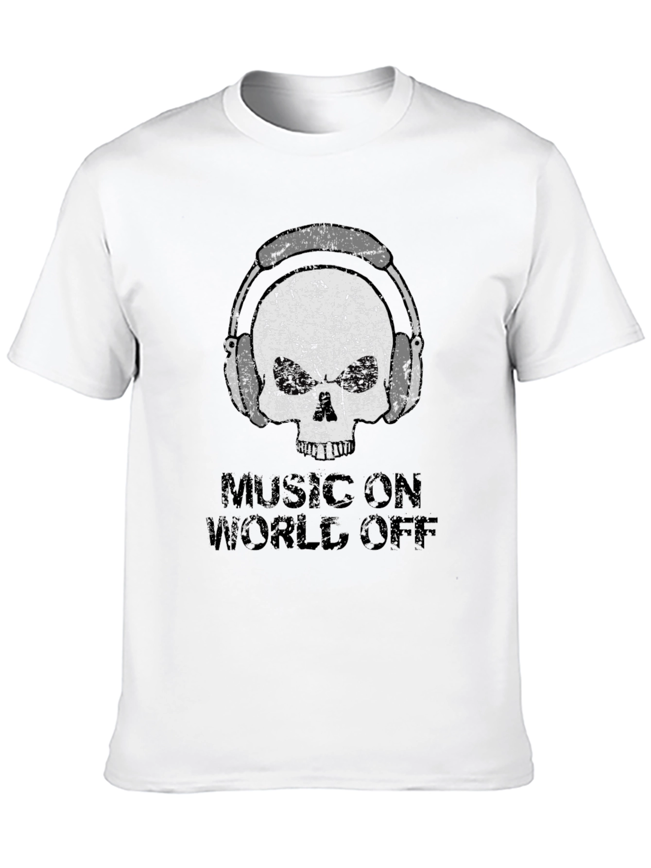 Music On World Off Skull Graphic Tee