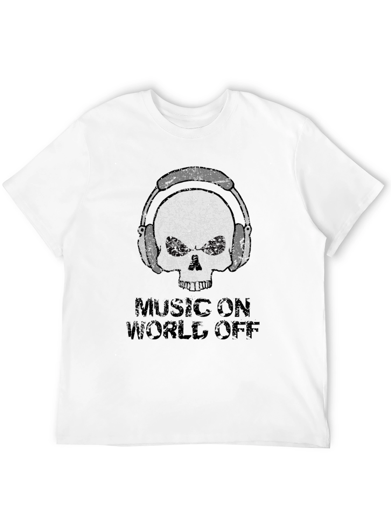 Music On World Off Skull Graphic Tee